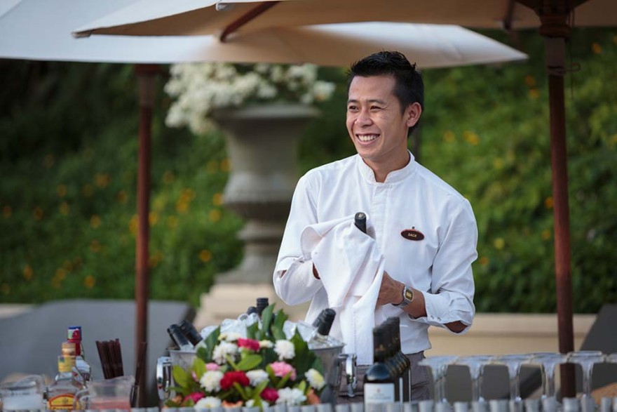 Private party bar set up at Luang Say Residence, a 5 star luxury boutique hotel located in the UNESCO heritage city of Luang Prabang, Laos