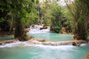 Kuang Si Falls Waterfall located in Luang Prabang, Laos